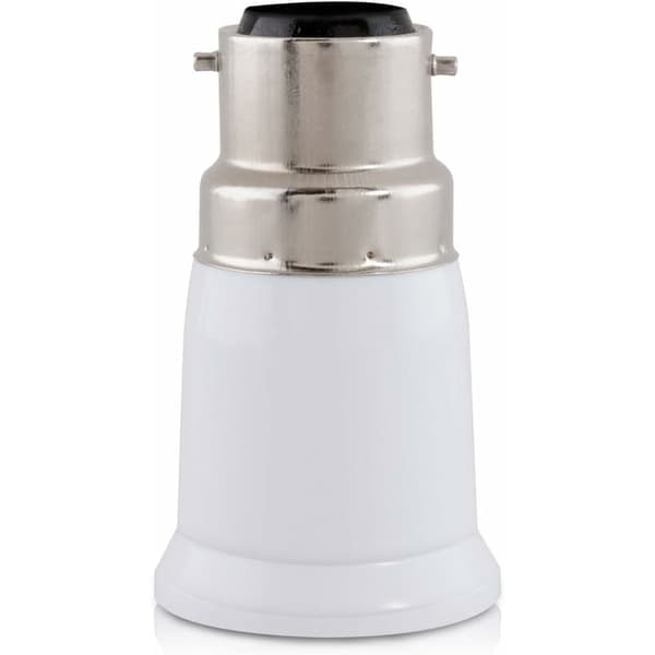 4x Sokkeladapter - B22 til E27 Sokkelkonverter - Bajonetfatningslampeholderadapter til LED Halogenpære
