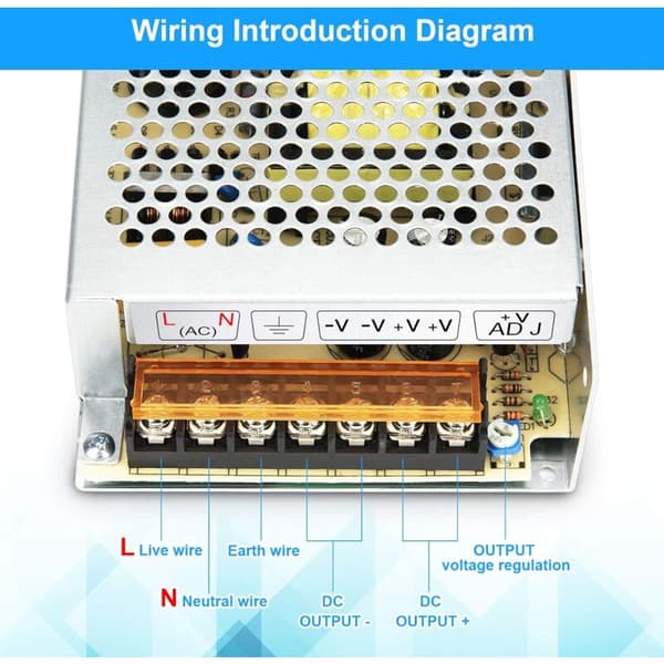 Strømforsyning Spændingstransformator, Ca 110V / 220V til Dc 12V 10A, 120W