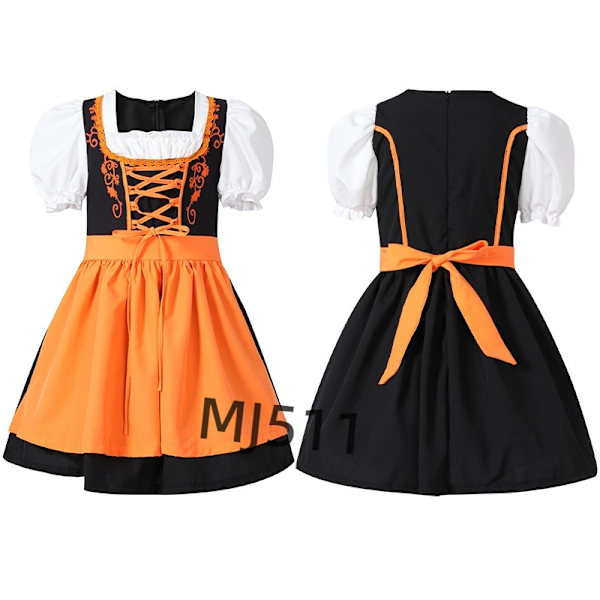 Halloween-asuja söpöille lapsille olutjuhliin lyhyt hame monivärinen kampusalueen aktiviteetit tyttöjen asu orange color M