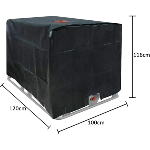 IBC Vanntankdeksel 1000 L 210D Containerdeksel Vanntank Regntett med Glidelås Vindtett Anti-UV Rivsikker T-Audace