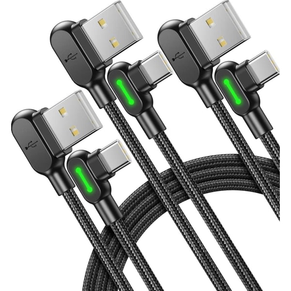 USB C-kabel, 【3-pack 3.1A】 Quick Qc 3.0 Snabbladdning USB