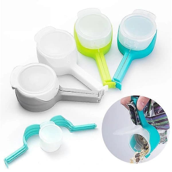 2-pakning plastposeforseglingsklemmer, holdbare multifunksjonelle matoppbevaringsforseglere for brød- og snacksposer, grønn