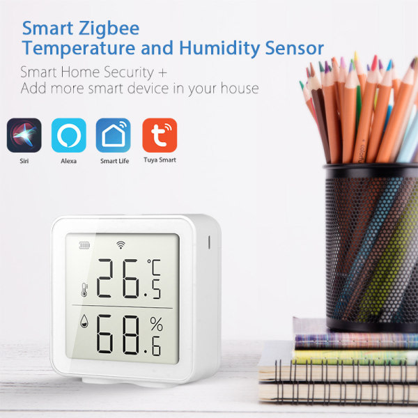 Tuya WiFi trådlös temperatursensor, Smart Home Hygrometer Termometer, Trådlös Temperatur Fuktighetssensor, Home Automation Sc