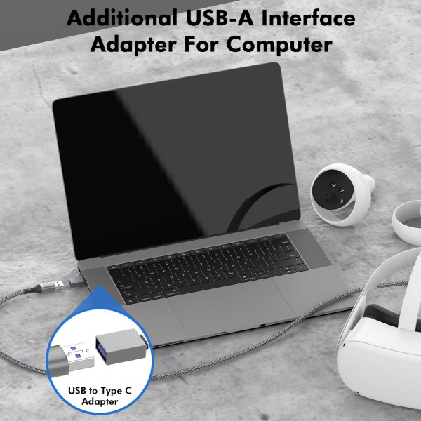 Snabbladdningslänk USB till Type-C-laddarkabel för Oculus Quest 2/ Neo 3 Headset VR-laddningsskaplar
