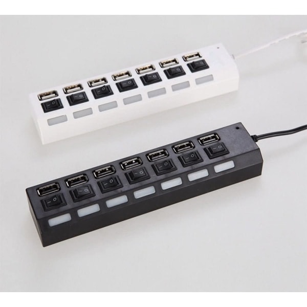 IC USB Hub Power USB Hub med Hurtiglading med Enkel Hvit