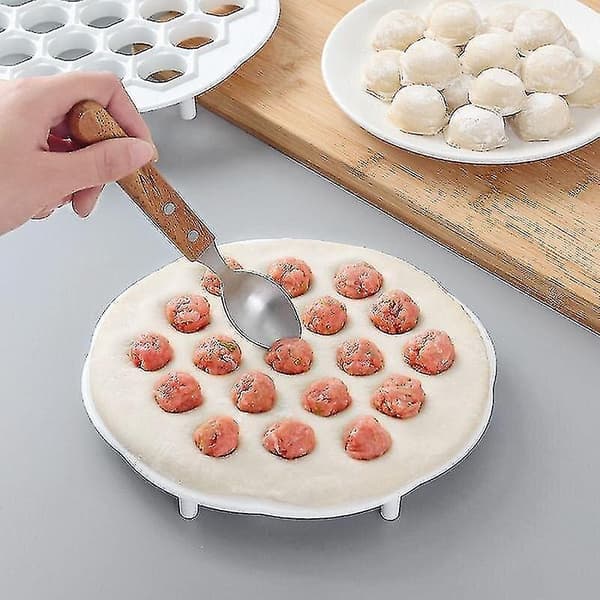 Pelmeni Maker Form 19 Hål ABS Plast Dumpling Press för Rysk och Ukrainsk Bakelse Vit