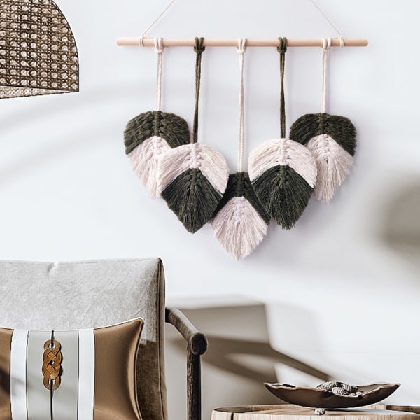 IC Hengeve Boho-Blad Veggdekorasjon, håndlaget