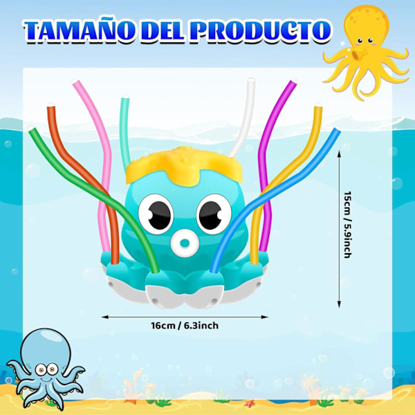 Vattenleksak för barn, utomhusleksak, vattenstänkleksak för barn, bläckfiskstänkleksak, utomhusspridare, spridarleksak för pojkar, grässpridare, utomhusleksak Watering squid blue