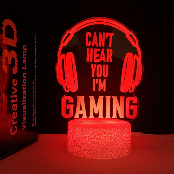 Luovasti suunniteltu pelikammarin koriste, yövalo, halkeamamalli, halkeamapohjainen, pelaajille Crack Base Gaming Crack Touch Colorful Set