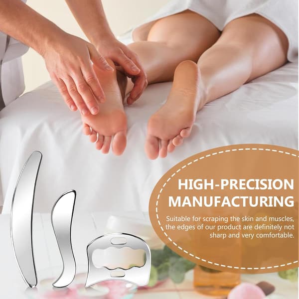 Gua Sha Tool Set, Muscle Fascia Scraper, Body Guasha Tool, Trigger Point Massage, Soft Tissue Massage Tool Stainless Steel Perfect for Back S-Shape 1 pc S-Shape