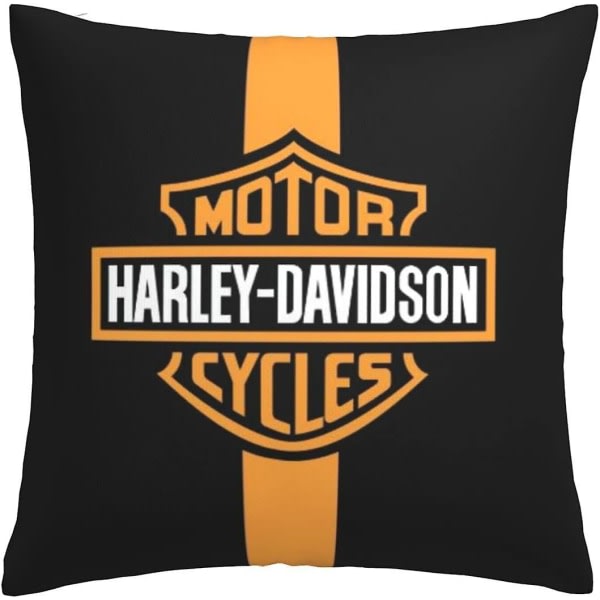 Mjuka kuddfodral örngott, tapeter HD-logotyp Harley Davidson dekorativa stora fyrkantiga tvättbara kuddar för vardagsrum, soffa, sovrum,