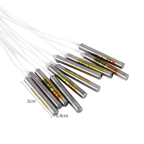 10 stk. PT100 Vandtæt Sensor Probe til Temperaturregulator