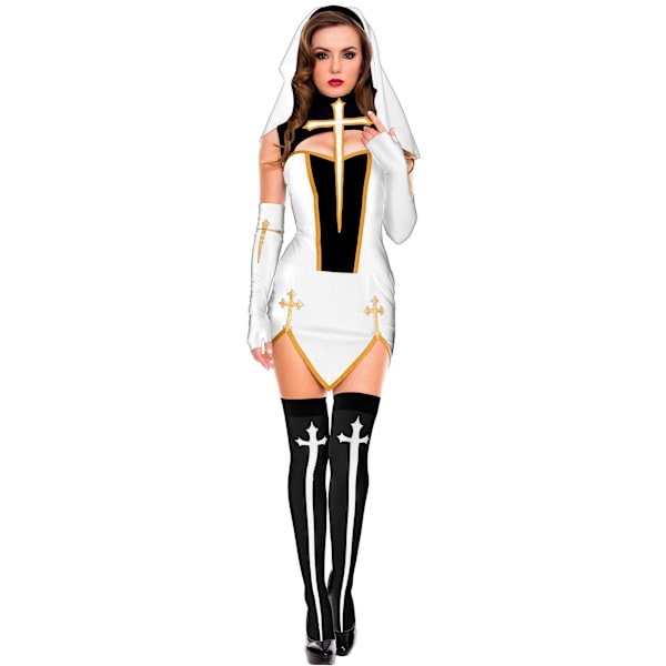 Populær Halloween nonnekostume Nonnekostume COS performance kostume nonnekostume spiluniform MJ51 L White