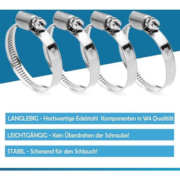 2-pack slangkopplingar med klämmor - Poolslangadapter - Dubbel slangände (2 x 32 till 38 mm)