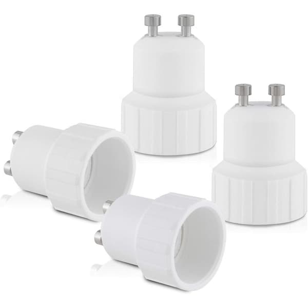 4x Sokkeladapter - GU10 til E14 Sokkelkonverter - Bajonetfatningslampeholderadapter til LED Halogenpære