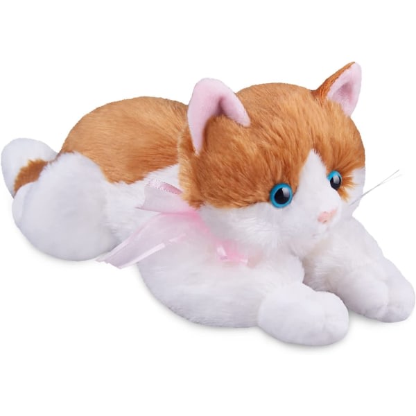 Gul plysch katt gosedjur katt realistisk leksak