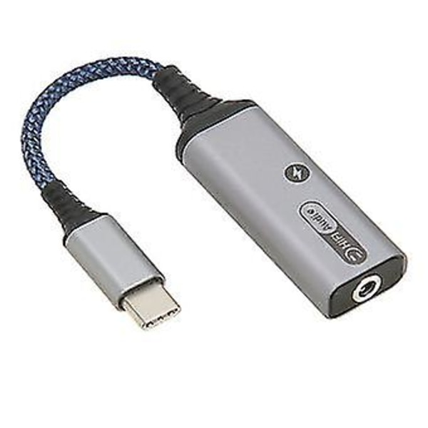 2 i 1 USB C til 3,5 mm hodetelefon- og ladeadapter - Type C til Aux lydkontakt med PD 60W hurtiglading Splitterkabel