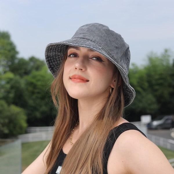 IC 3-pak Vasket Bomuld Bucket Hats Pakkbar Sommer Kasket Rejse Strandsolhat Almindelige farver til mænd kvinder