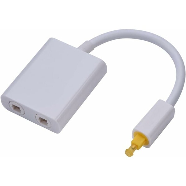 Dual Port Digital Optisk Audio Splitter Tilslut Nemt Flere Komponenter Uden at Skifte Forbindelser Lav Jitter Syntetisk Fiber Optisk Kabel (Hvid)