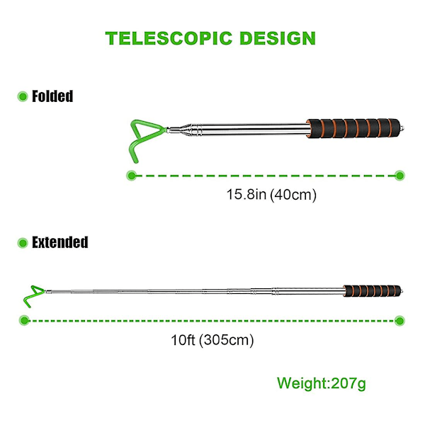 Teleskopisk Disc Golf Retriever i rustfrit stål