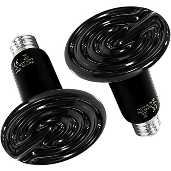 150w krybdyr keramisk varmeemitter varmelampe ikke-lysende ruge pære til padder og rugende kyllinger, 1 pakke/2 pakker med termometer, bl