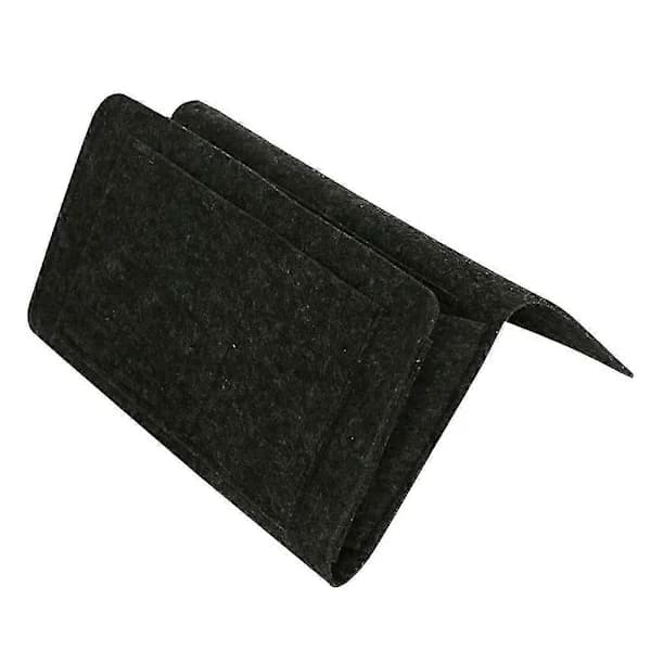 Felt Bedside Caddy with Pockets Bed Sofa Desk Hanging Storage Organizer for Phone Magazines Dark Gray Dark Gray
