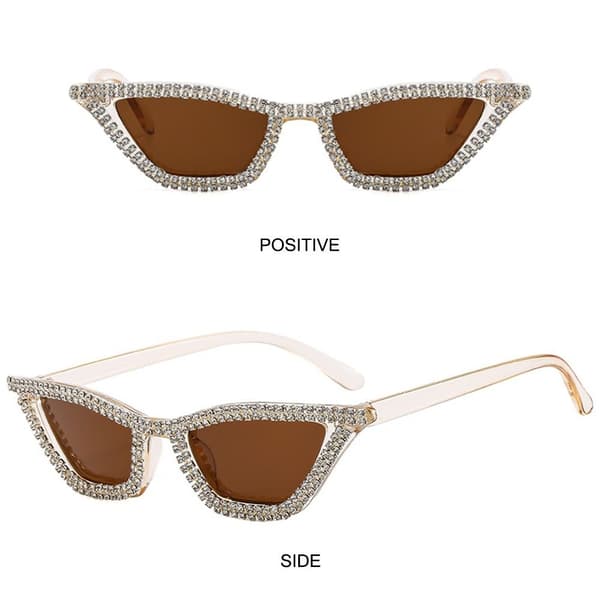 Cat Eye Solbriller Glitter Solbriller HVID HVID Hvid White