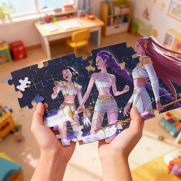 2026 Kpop Demon Hunters Pussel Brädspel Rumi Mira Zoey Huntrix Karaktär Pussel Samlarobjekt Dekor Leksaker Presenter Barn E E
