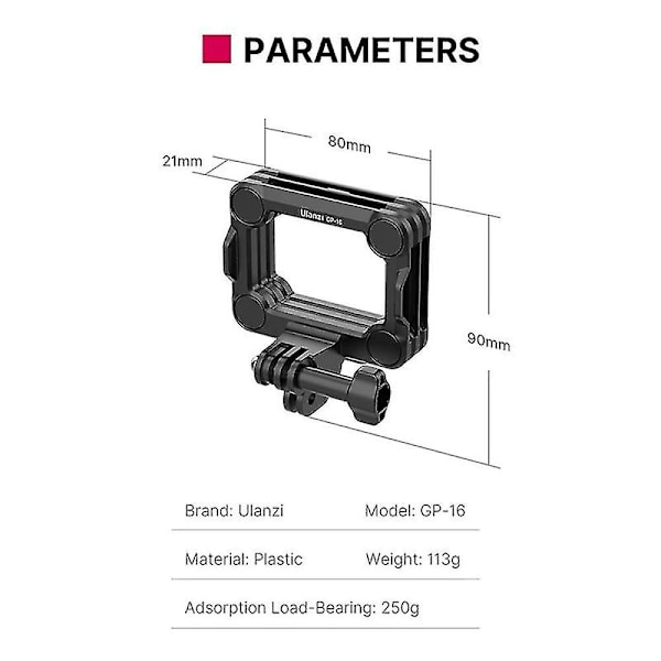 Ulanzi Gp-16 3 i 1 Actionkamera Snabbfäste Fäste för Gopro 10
