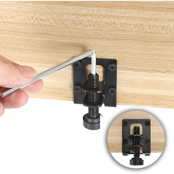 Justerbare møbelben, 4 stk., sort, højde 5,5 cm, til skab