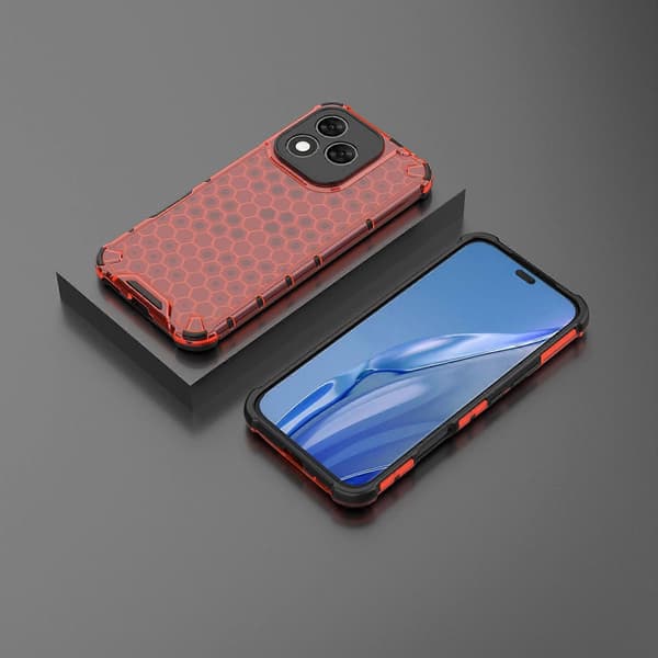 Honeycomb Støtsikkert Telefondeksel Kompatibelt med Honor 400 Lite Red