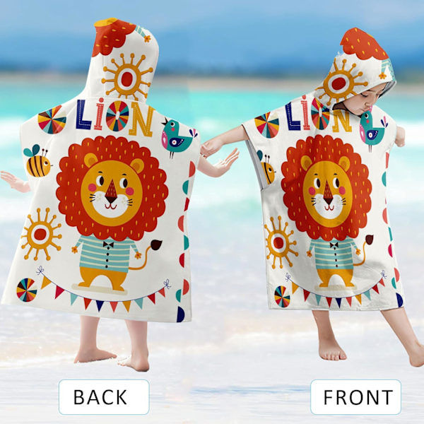 Barnehette med hette, strandtegneserie badekåpe, barnehåndkle med hette, poncho med hette badehåndkle, barnestrandhåndkle med hette, barneponchohåndkle