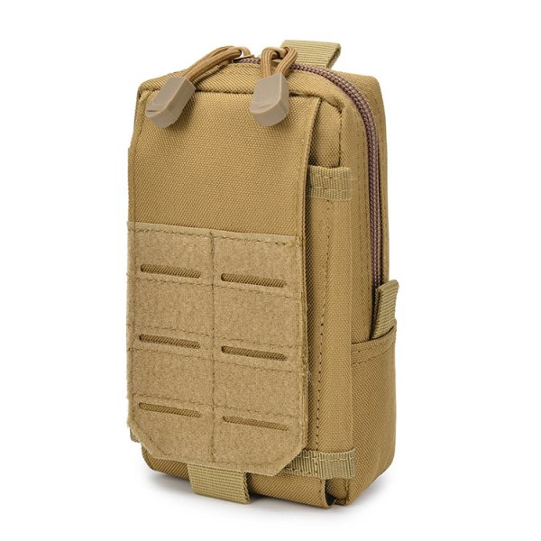 Khaki Utomhussport multifunktions militär fläkthängande väska bergsklättringsväska tillbehör förvaringsväska bär taktisk mobiltelefonväska