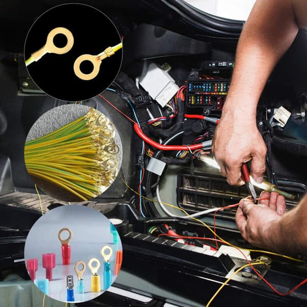 300 stk. Messing Ringkabelsko M5 M6 M8 M10 Ledningskoblingssett for Utstyrstilkobling, DUBUNS