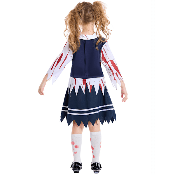 Halloween-kostyme for barn Amazon nye blod flekker student uniform drakt cosplay klær jente student klær child L