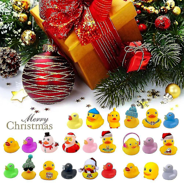 Julekalender med 24 gummibader for barn, barn, tenåringer, venner, jul