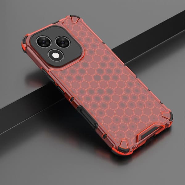 Honeycomb Støtsikkert Telefondeksel Kompatibelt med Honor 400 Lite Red