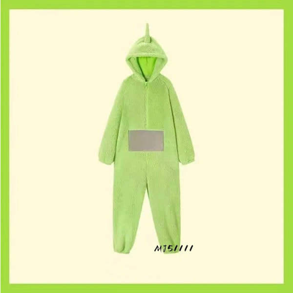 Teletubbies Pyjamas til Voksne og Børn Drenge Piger Sød Pige Tegneserie MJ51 Hjemmetøj Vinter Tyk Varmt Green Dipsy 130-140cm