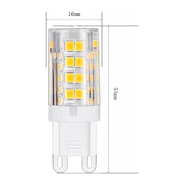G9 LED-lampor, Varmvit 3000K 5W Ljus Motsvarande 40W Halogenlampor 420 Lumen Ej Dimbar, 10-pack