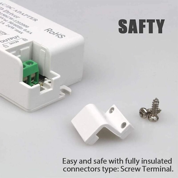 LED Transformer LED Strømforsyning - 30W, 12V DC, 2.5A Konstant Spænding til LED Strip Lys og G4, MR11, MR16 LED Pærer
