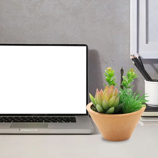 IC 2 stk. falsk blomst simulering sukkulenter potteplante kreativt hjem