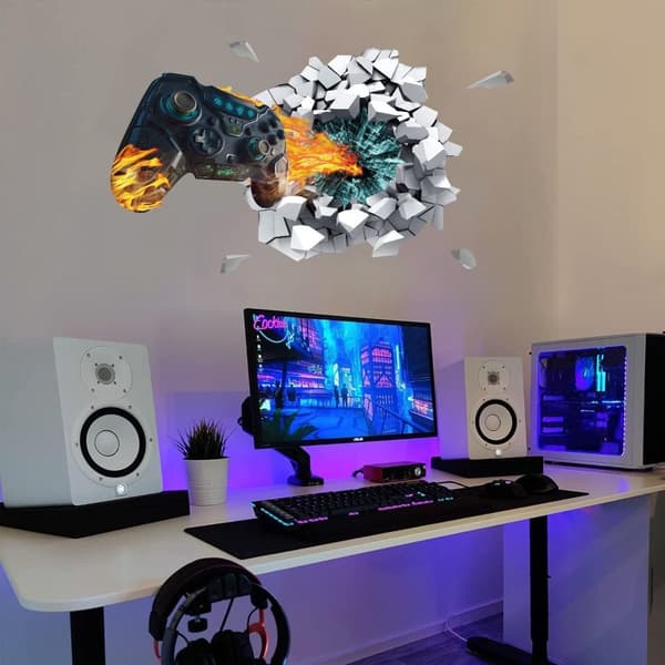 3D Spillveggdekaler Spillveggdekaler Gamerkontroll
