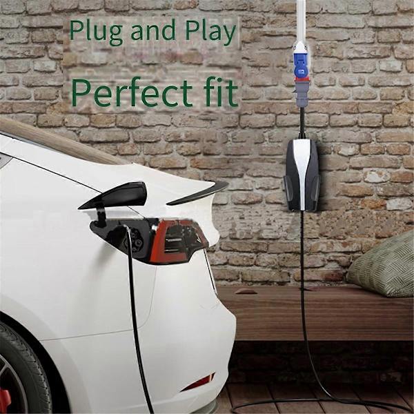 5-benet CEE-adapter til Model S 3 XY Gen 2 Ev-oplader Universal Mobile Plug 32A Rød Adapter