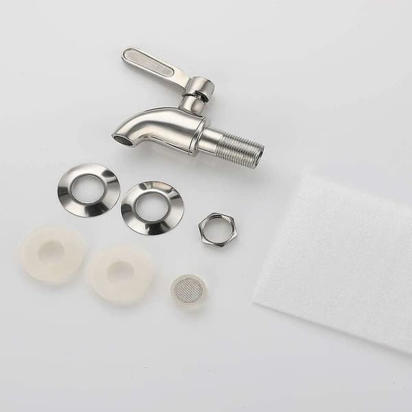 304 Rostfritt Stål Roterbar Kran Vattendispenser för Juice Öl - Används för Vin, Öl, Juice, Dricksfontän, Kranbyte (Silver, 16mm)
