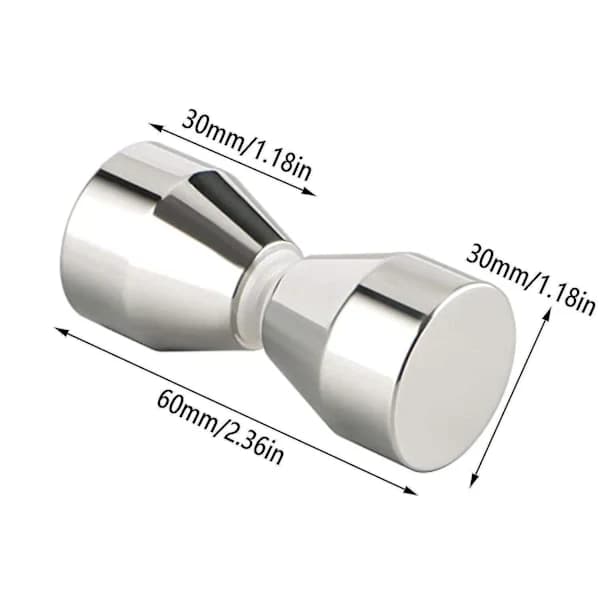 2 stk dusjdørhåndtak - sølv aluminiumslegering - for dusjdører, glass