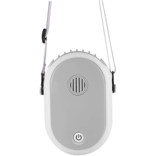 Hängande halsfläkt Bärbar personlig minikylning USB skrivbordsfläkt Flexibel resefläkt Grå