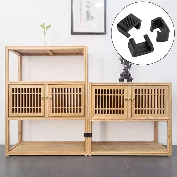 10 Møbelklemmer - Plastikclips til Havemøbler, Rattan, Sofa - Udendørs Bænkforbindere - Sort