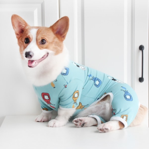 IC Hundepyjamas stribet over det hele til dyr, blødt hundetøj i bomuld flaske print XS