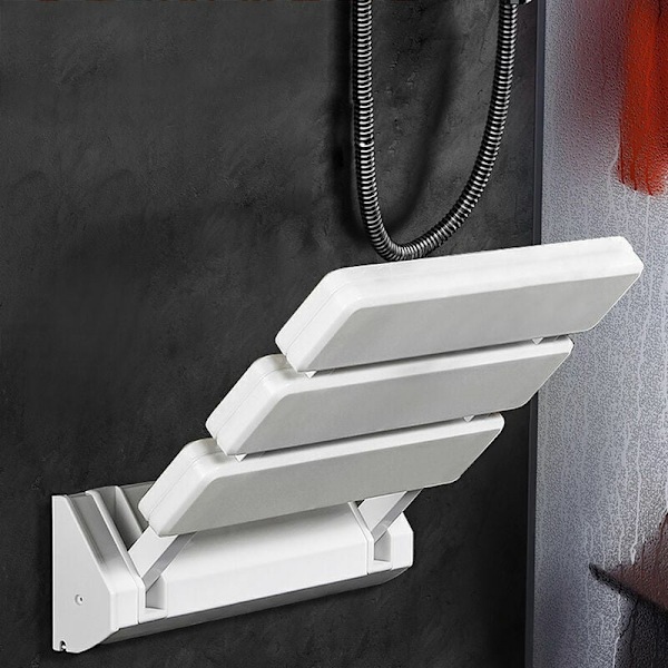 DEBUNS Foldbart Brusebadssæde i Aluminium og ABS, 330 x 320 x 70 mm