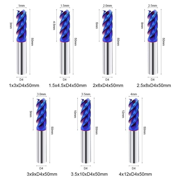 Endefræser Fræser 2X6XD4X50MM 2x6xD4x50mm 2x6xD4x50mm